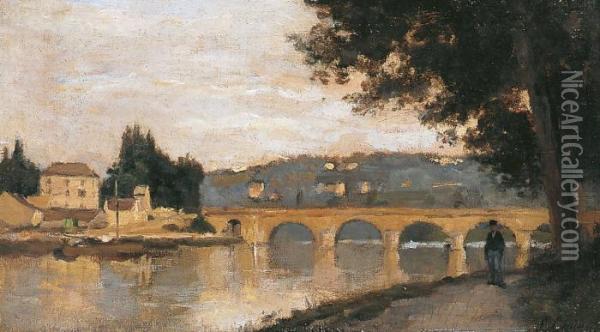 La Seine Au Pont De Sevres Oil Painting - Stanislas Lepine