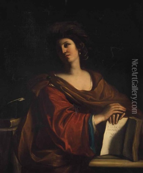 The Samian Sibyl Oil Painting -  Guercino
