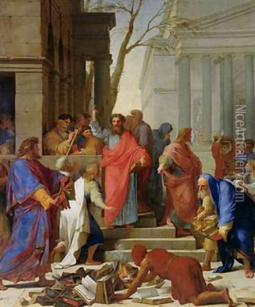 The Sermon of St Paul at Ephesus Oil Painting - Eustache Le Sueur