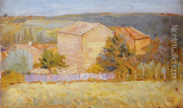 Maison Dans Un Paysage De Campagne Oil Painting - Hippolyte Petitjean