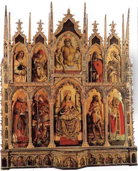 Polyptych of Monte San Martino Oil Painting - Carlo Crivelli