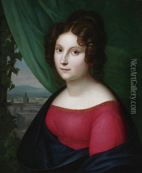 Portrait Der Jungen Baronin Bertha Von Lutzow Oil Painting - Wilhelm Friedrich Heinrich Herbig