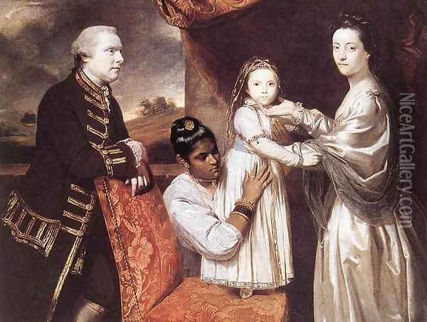 George Clive and his Family with an Indian Maid 1765 Oil Painting - Sir Joshua Reynolds