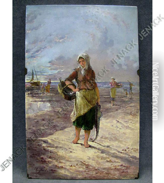Britton Fisherwoman Oil Painting - Karl Fuchs