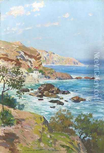The French riviera Oil Painting - Carlo Brancaccio