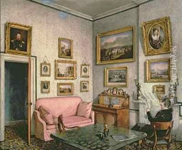 Col. Norcliffe's study at Langton Hall Oil Painting - Mary Ellen Best