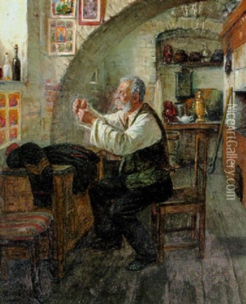 Die Alte Uniform Oil Painting - Vladimir Egorovich Makovsky