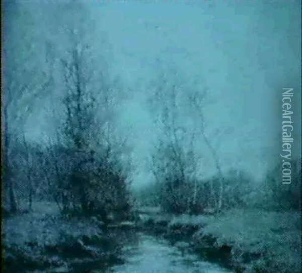 Stream At Twilight Oil Painting - William Merritt Post