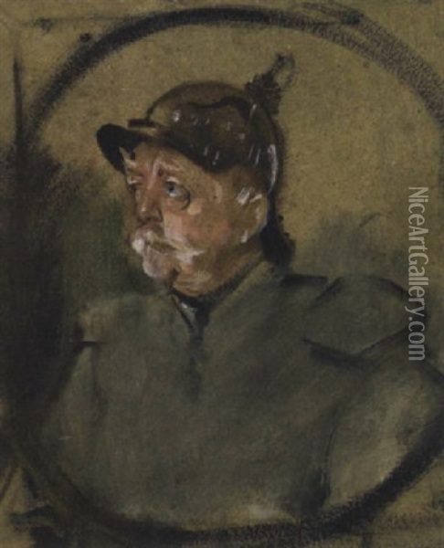 Portratstudie Otto Furst Bismarck Oil Painting - Franz Seraph von Lenbach