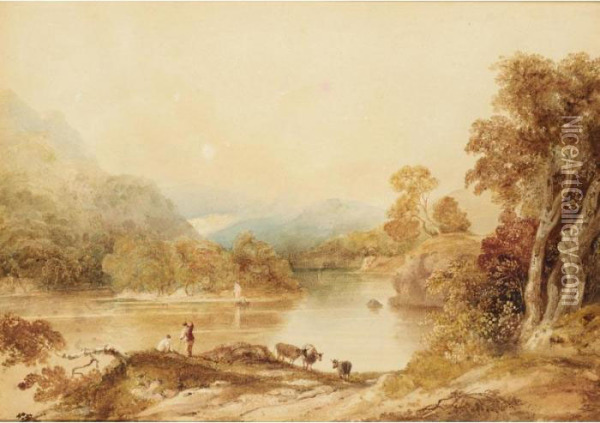 Ellen's Isle, Loch Katrine Oil Painting - Anthony Vandyke Copley Fielding
