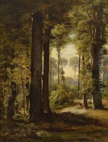 Waldlanschaft In
 Thuringen Oil Painting - Richard Freytag