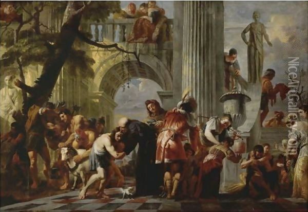 The Return Of The Prodigal Son Oil Painting - Erasmus II Quellin (Quellinus)