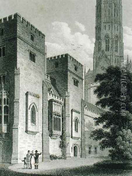 South-east View of Fonthill Abbey, published in 1812 Oil Painting - James Storer