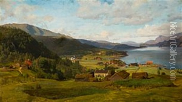Landskap Fra Dale Oil Painting - Anders Monsen Askevold