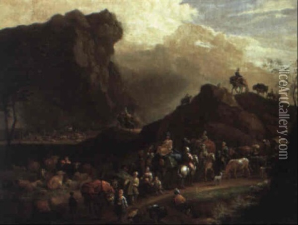 La Caravane Oil Painting - Jan-Baptiste van der Meiren
