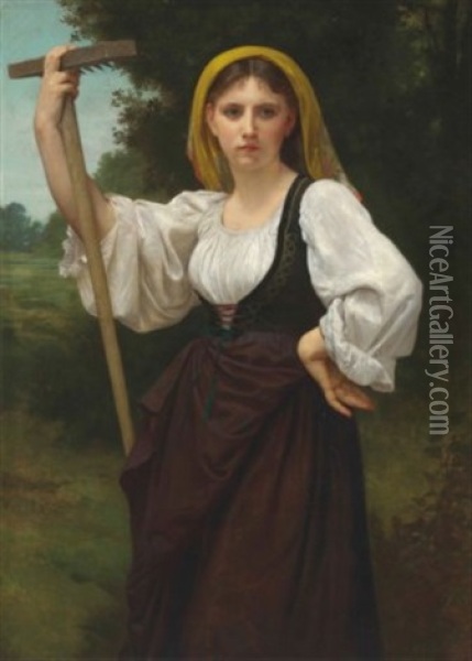 La Faneuse Oil Painting - William-Adolphe Bouguereau