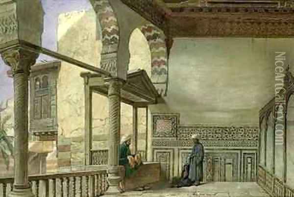 Loggia of Memlook Radnau Beys House Cairo Oil Painting - Frank Dillon
