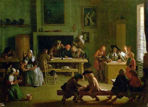 Interior of a Schoolroom Oil Painting - Michel-Ange Houasse