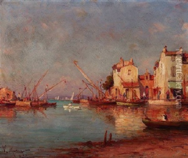 Im Hafen Von Martigues Oil Painting - Vincent Manago