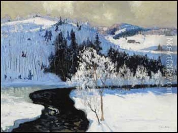 Dark Waters, Winter In The Laurentians Oil Painting - Maurice Galbraith Cullen
