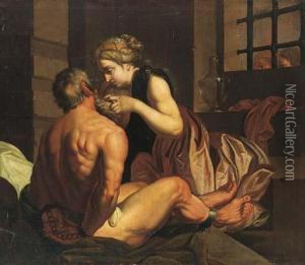 Roman Charity Oil Painting - Abraham Janssens van Nuyssen