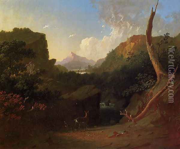 Deer in a Stormy Landscape Oil Painting - George Caleb Bingham