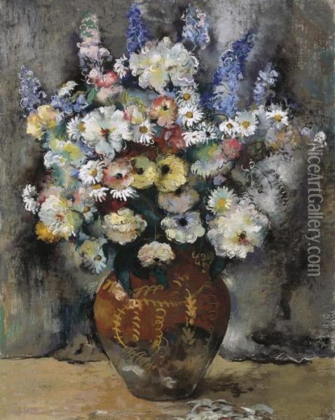 Bouquet De Fleurs Oil Painting - Paul-Elie Gernez
