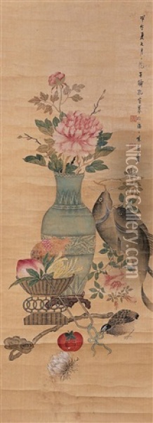 Ikebana Oil Painting -  Kong Ziyu