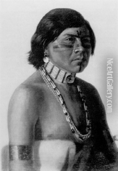 Ute Indian Portrait Oil Painting - Charles Craig