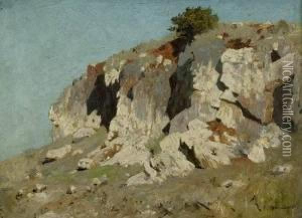 Karstlandschaft In Sudfrankreich Oil Painting - Edmund Berninger