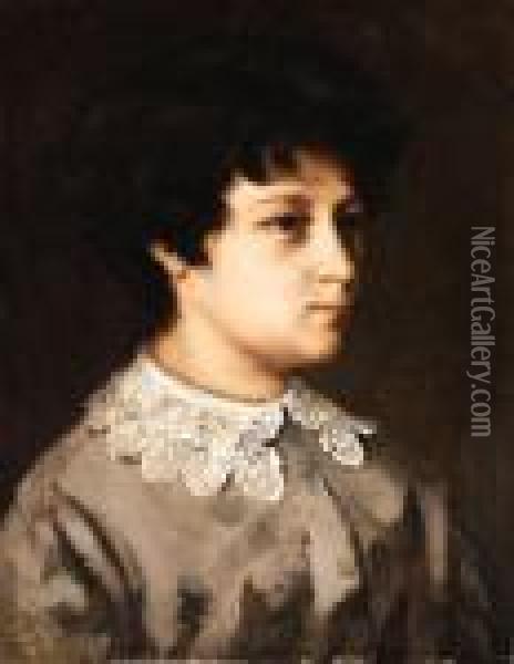 Portrait D'une Jeune Fille De Salins (portrait Of A Young Girl Fromsalins) Oil Painting - Gustave Courbet