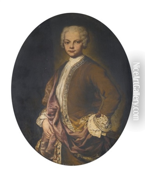 Portrait Of A Boy, Three-quarter Length Oil Painting - Vittore Giuseppe Ghislandi (Fra' Galgario)