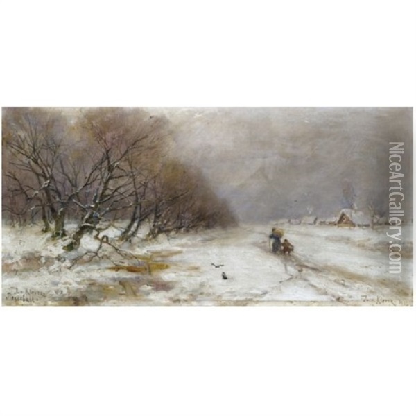 The Road Home (collab. W/studio) Oil Painting - Yuliy Yulevich (Julius) Klever