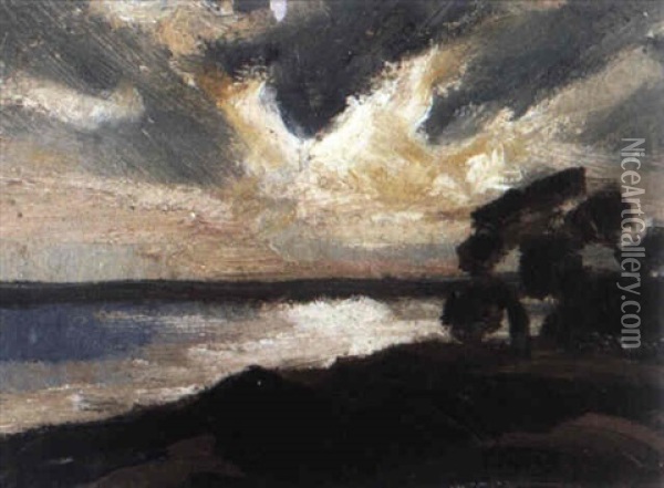 Coastal Sunset Landscape Oil Painting - Edward Henry Potthast