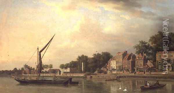 The Thames at Twickenham Oil Painting - Samuel Scott