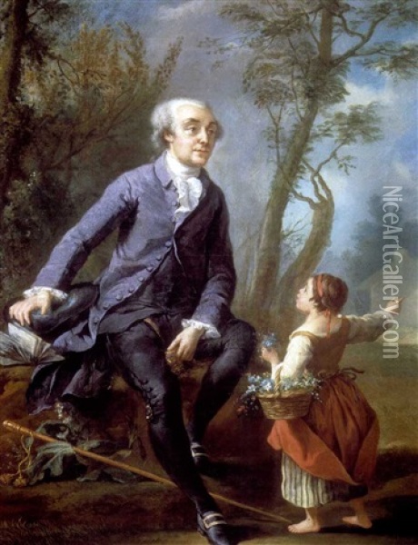 Portrait Du Duc De Bourbon, Prince De Conde (+ Portrait Du Duc De Penthievre; Pair) Oil Painting - Jean-Baptiste Charpentier the Elder