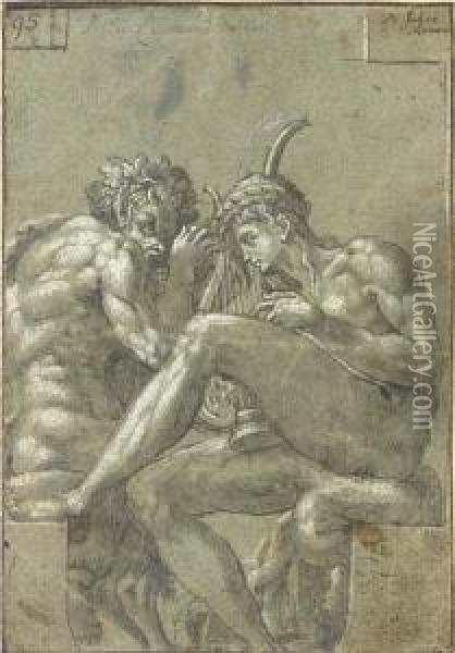 Apollo And Pan Oil Painting - Francesco Primaticcio