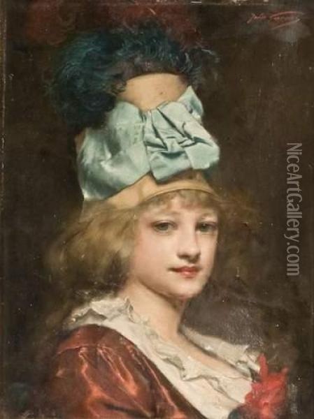 Elegante Au Chapeau Oil Painting - Jules Adolphe Goupil