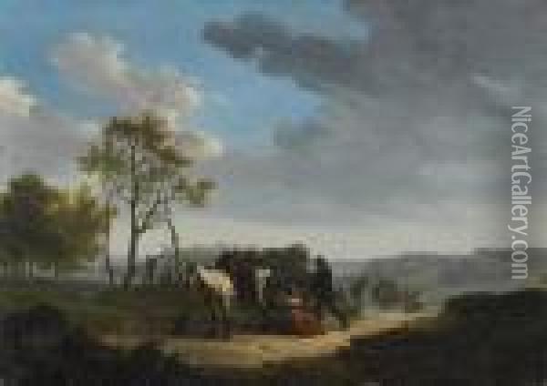 Les Ramasseurs De Fagots Oil Painting - Joseph Swebach-Desfontaines