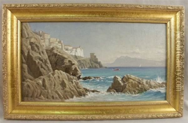 Italian Coast Oil Painting - Ernest Wadsworth Longfellow
