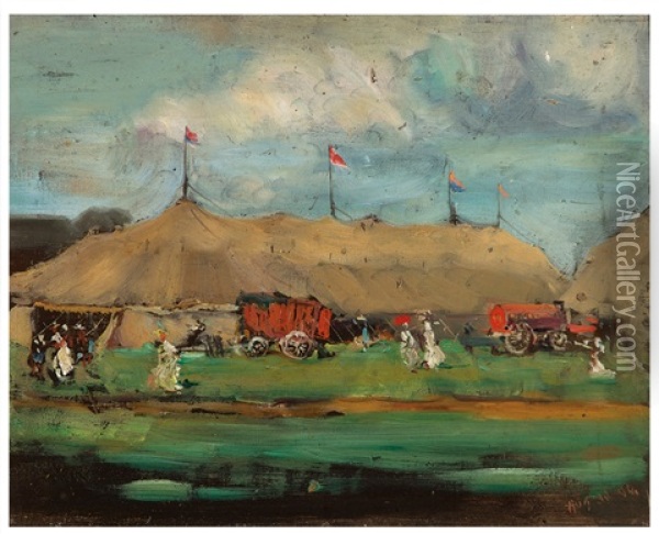 Watertown Circus Oil Painting - Alson Skinner Clark