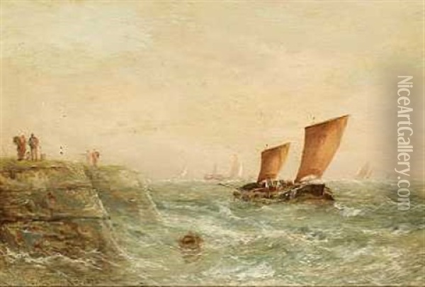 A North Sea Breeze At The Dutch Coast Oil Painting - Edward William Cooke