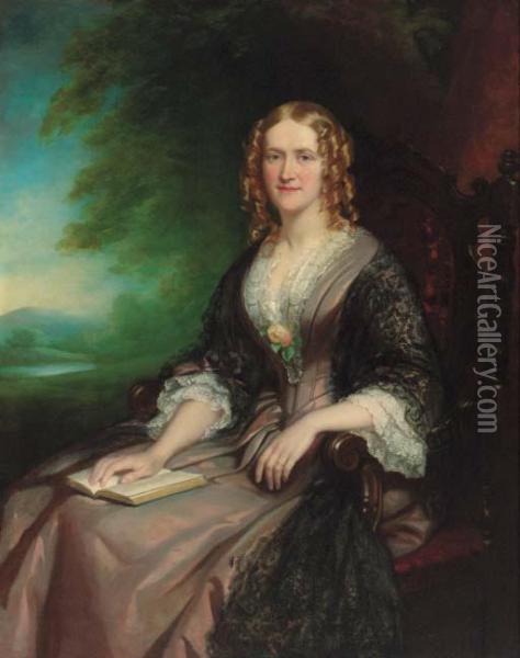 Portrait Of Mrs Acton Tindal Oil Painting - John Lucas