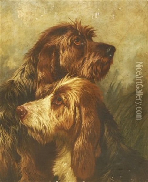Otter Hounds With Another Similar Oil Painting - Colin Graeme