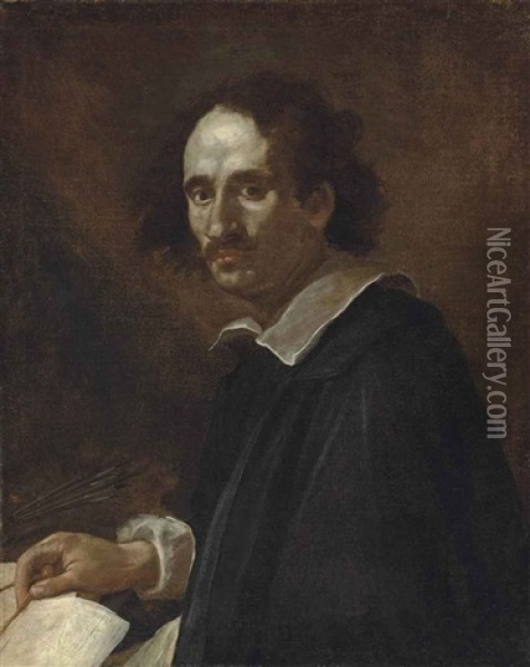 Portrait Of An Architect Oil Painting - Gian Lorenzo Bernini