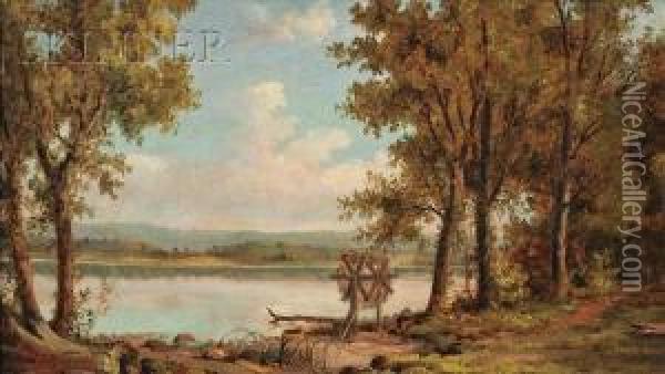 Autumn View On A Lake Oil Painting - John White Allen Scott