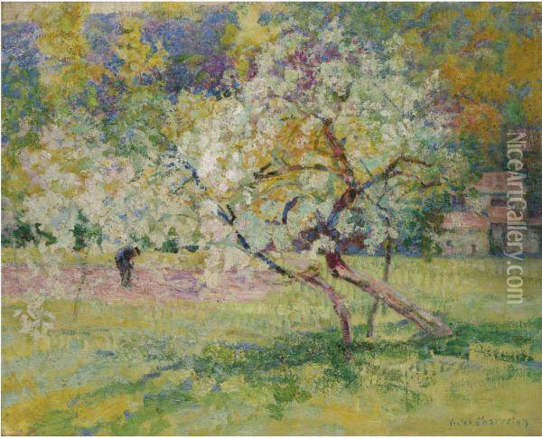 Arbres En Fleur Dans La Prairie Oil Painting - Victor Charreton