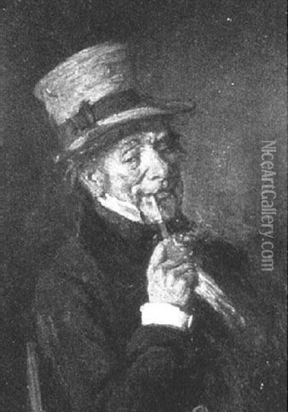 Gentleman With Pipe Oil Painting - Hermann Kern