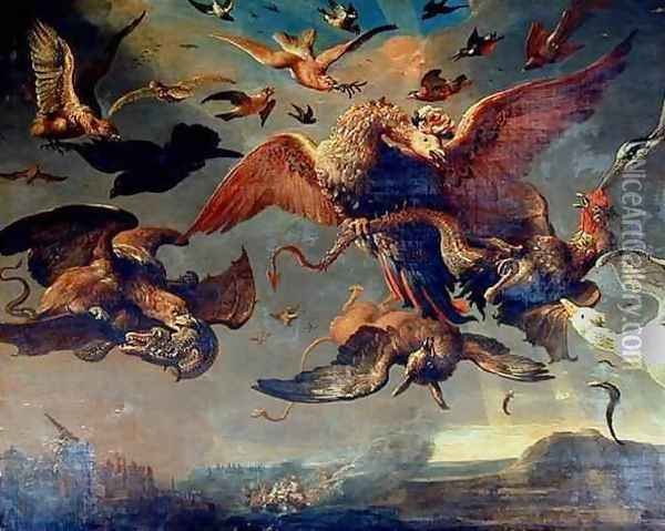 William IIIs Lowland Wars 2 Oil Painting - Melchior de Hondecoeter