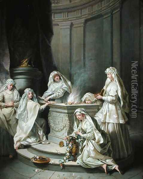 Vestal Virgins, 1727 Oil Painting - Jean Raoux